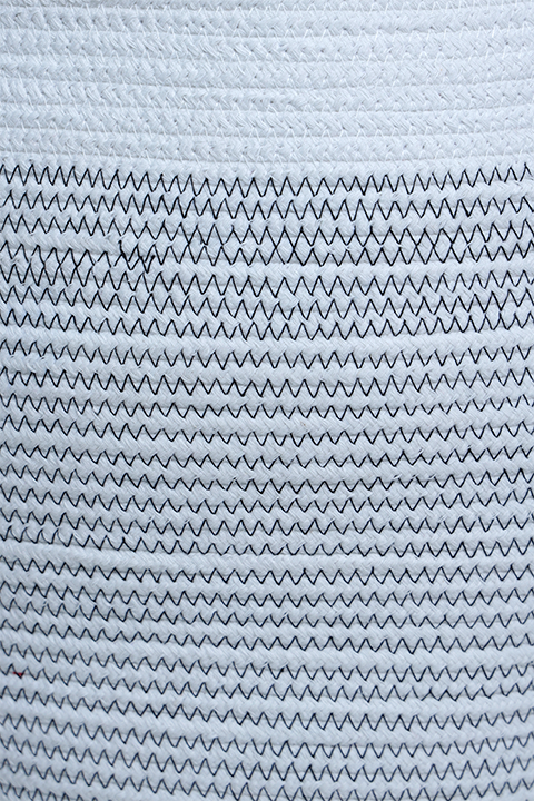 Kaplava Black & White Laundry Basket