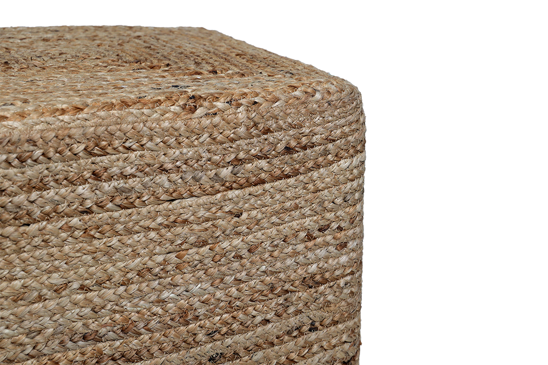 Indra Natural Rectangular Pouffe