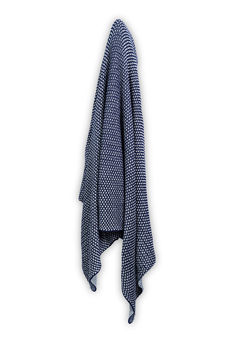 Calore Blue Knitted Throw