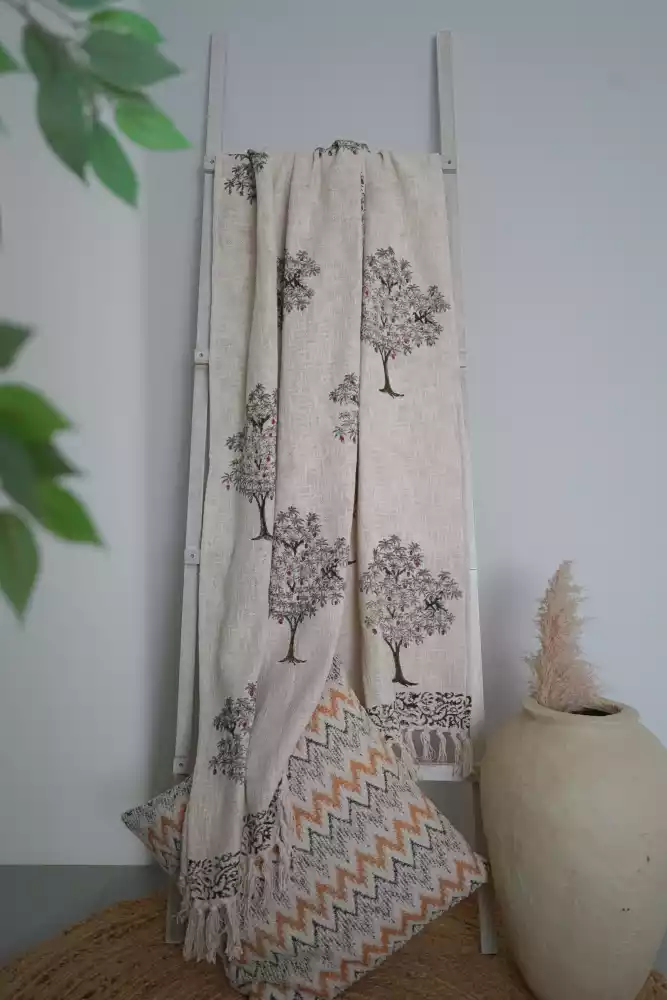 Varnika- Block Print Cotton Throw